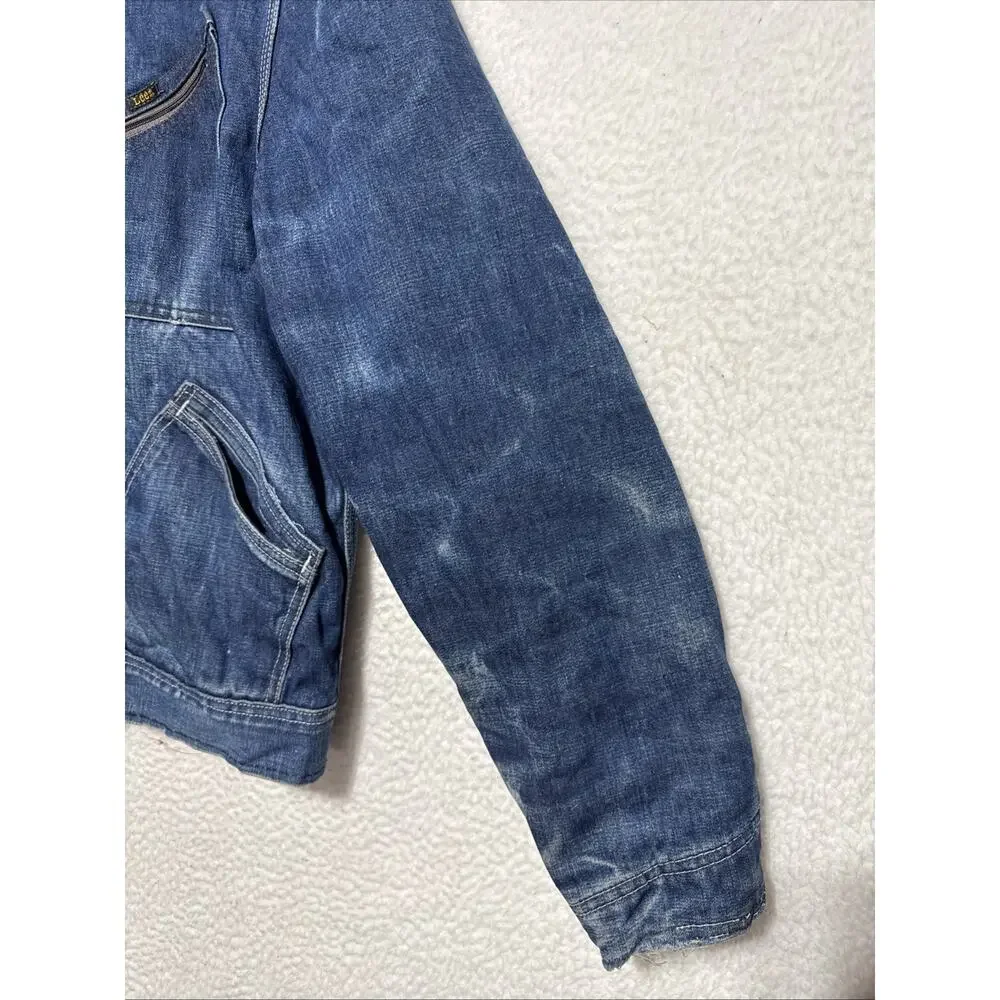 ViTG 70s Lee Men's Model 91-B Sanporized Full Zip Quilted Lined Denim Jacket Lg.